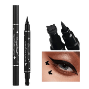 Double Head Waterproof Liquid Eyeliner with Moon, Star, and Heart Shapes Tattoo Stamp