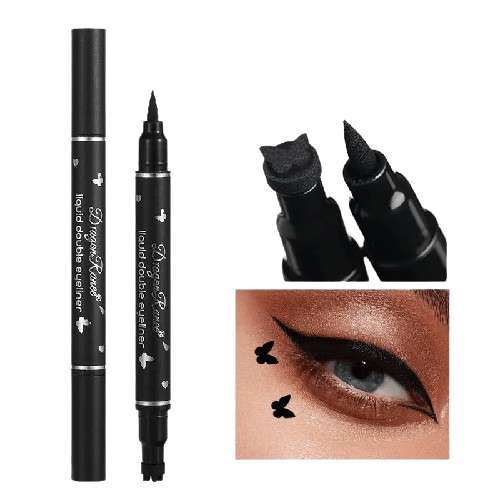 Double Head Waterproof Liquid Eyeliner Moon Star Heart Shapes Tattoo Stamp Quick To Dry Eye Liner Pencil Eyelash Makeup Tool