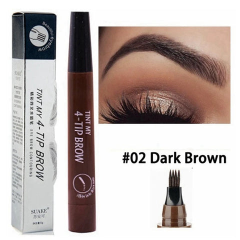 Dark Brown 4-Point Waterproof Eyebrow Pencil"