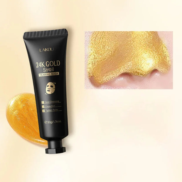 24K Gold Snail Peel Mask , Cleanse & Care